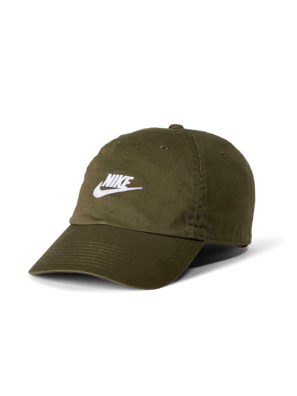 Unisex Adult Club Unstructured Futura Wash Cap | Medium Olive, White | Size S-M